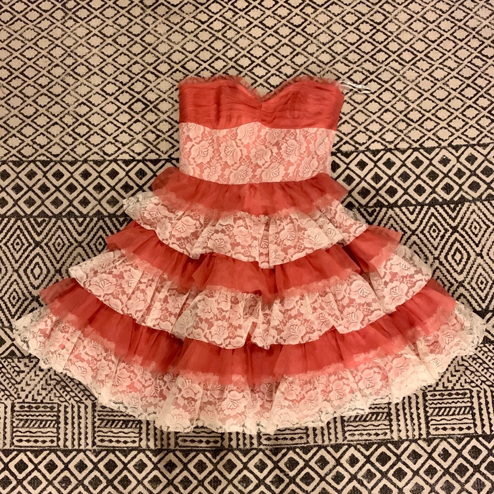 Betsy Johnson Lace & Frill Short Dress